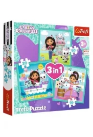 Puzzle 3w1 (20+36+50 el.) Aktywności Gabby. Koci Domek Gabi