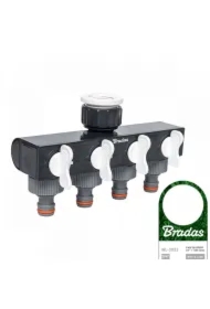 Rozdzielacz 4-drożny gw 1" - 3/4" z zaworami /white line