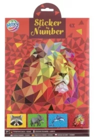 Naklejanie po numerach A4 Lew