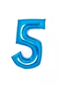 Balon foliowy cyfra 5 niebieska