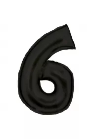 Balon foliowy cyfra 6 satynowa czarna