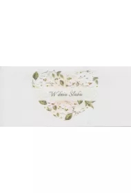 Karnet Ślub DL S63 - Serce z kwiatów