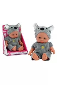 Lalka Bobas w szarym ubranku