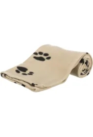 Koc dla psa Barney150 x 100cm beż w czarne łapki