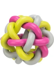 Piłka, dla psa, wiązana, z kauczuku, 10cm