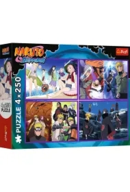 Puzzle 4x250 el. Przygody Naruto Uzumaki