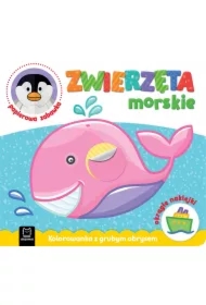 Zwierzęta morskie. Kolorowanka z grubym obrysem
