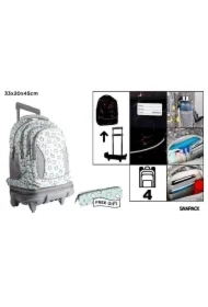 Plecak ze stelażem i kółkami 4 komory + piórnik