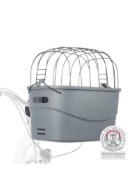 Kosz na rower, przedni, dla psa/kota, szary, plastik, 42 x 39 x 30 cm