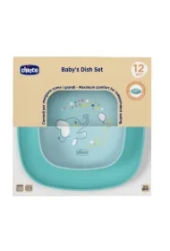 Zestaw 2 talerzy turkusowy 12m+