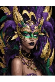 Malowanie po numerach + złota farba - Królowa...