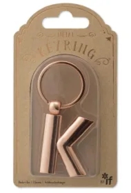 Metalowy brelok do kluczy litera K Keyring