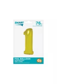 Balon foliowy cyfra 1 złota Smart