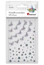 Kryształki samoprzylepne Motyle i dżety 64 szt