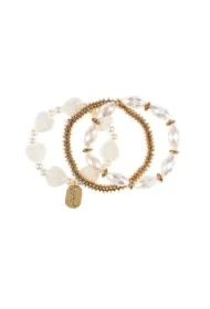 Bransoletki złoto-perłowe Liz