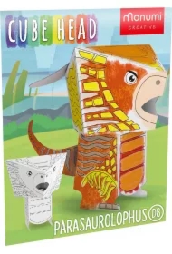 Cube head. Dino. Parazaurolof. Złóż i pokoloruj