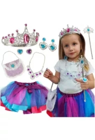 Kostium strój karnawałowy przebranie królowa księżniczka korona torebka 9 elementów