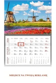 Kalendarz ścienny 2026 jednodzielny Wiatraki