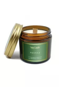 Świeca sojowa zapachowa z drewnianym knotem paczula