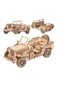 Puzzle Drewniane 3D - Pojazd Wojskowy Jeep