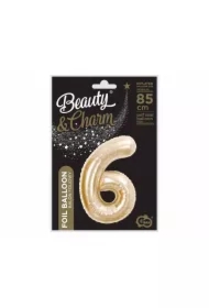 Balon foliowy B&C cyfra 6 szampański