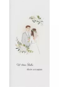 Karnet Ślub DL S59 - Para Młoda w kwiatach