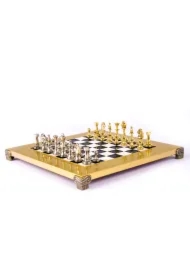 Classic Metal Staunton, zestaw do gry w szachy 28x28cm z figurkami i szachownicą