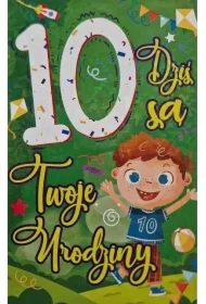 Karnet Urodziny 10 chłopiec