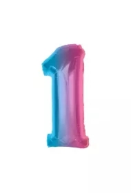 Balon foliowy cyfra 1 tęczowa Smart