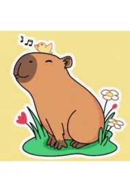 Malowanie po numerach - Kapibara słucha śpiewu