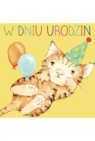 Karnet kwadrat CL4215_PO Urodziny Kotek