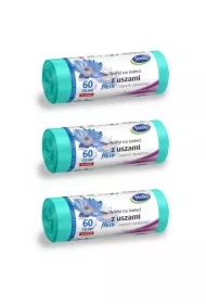 Worki na śmieci z uszami Fresh o świeżym zapachu 60 L zestaw