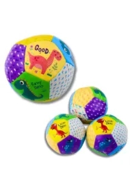 Piłeczki miękkie z dinozaurami kolorowe 9cm
