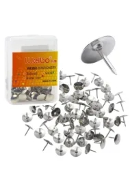 Pinezki z płaską główką biurowe srebrne 40 szt