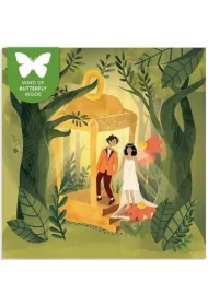 Karnet kwadrat z latającym motylkiem Ślub Lampion