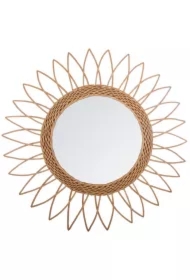 Wiklinowe lustro ścienne Sharp Sun 50 cm