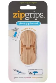 ZipGrip uchwyt na palce do telefonu Drewno