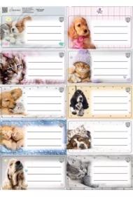 Naklejki na zeszyty pasek The Sweet Pets kids