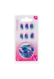 Paznokcie sztuczne stiletto Blue Holo 498629