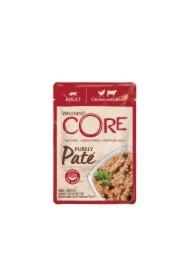 Core Purely Pate, karma mokra, dla dorosłych kotów, kurczak i wołowina, saszetka