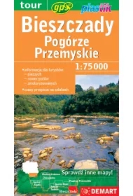 Mapa turystyczna Bieszczady i Pogórze Przemyskie 1:75 000