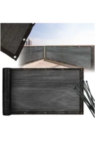 Osłona balkonowa LUARO mata maskująca siatka cieniująca na balkon taras 150g/m2 105x700cm UV + Trytytki