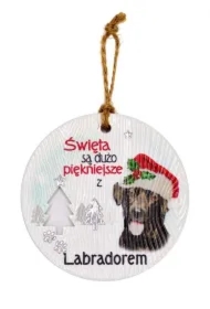 Zawieszka ceramiczna Boże Narodzenie Labrador