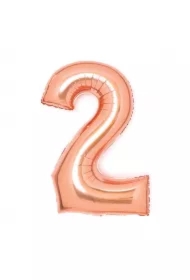 Balon foliowy cyfra 2 różowe złoto