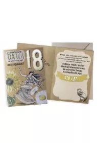 Karnet Urodziny vintage 18 Prawdziwa Dama
