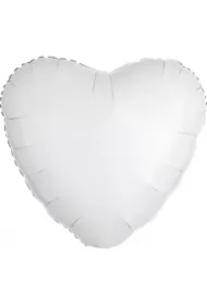 Balon foliowy metalik biały serce