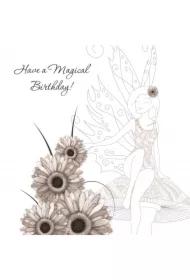 Karnet Swarovski kwadrat CL0105 Wróżka z kwiatami