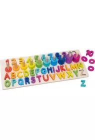 Drewniane puzzle alfanumeryczne