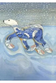 Karnet Pływający niedźwiedź polarny A119 B6 + koperta