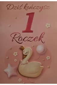 Karnet Urodziny Roczek dziewczynka